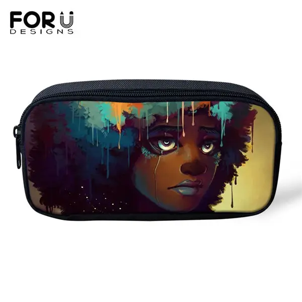 FORUDESIGNS/Детские пеналы с рисунками для девочек в африканском стиле, дорожные косметички для девочек, дизайнерские пеналы для ручек - Цвет: CDWX3973K