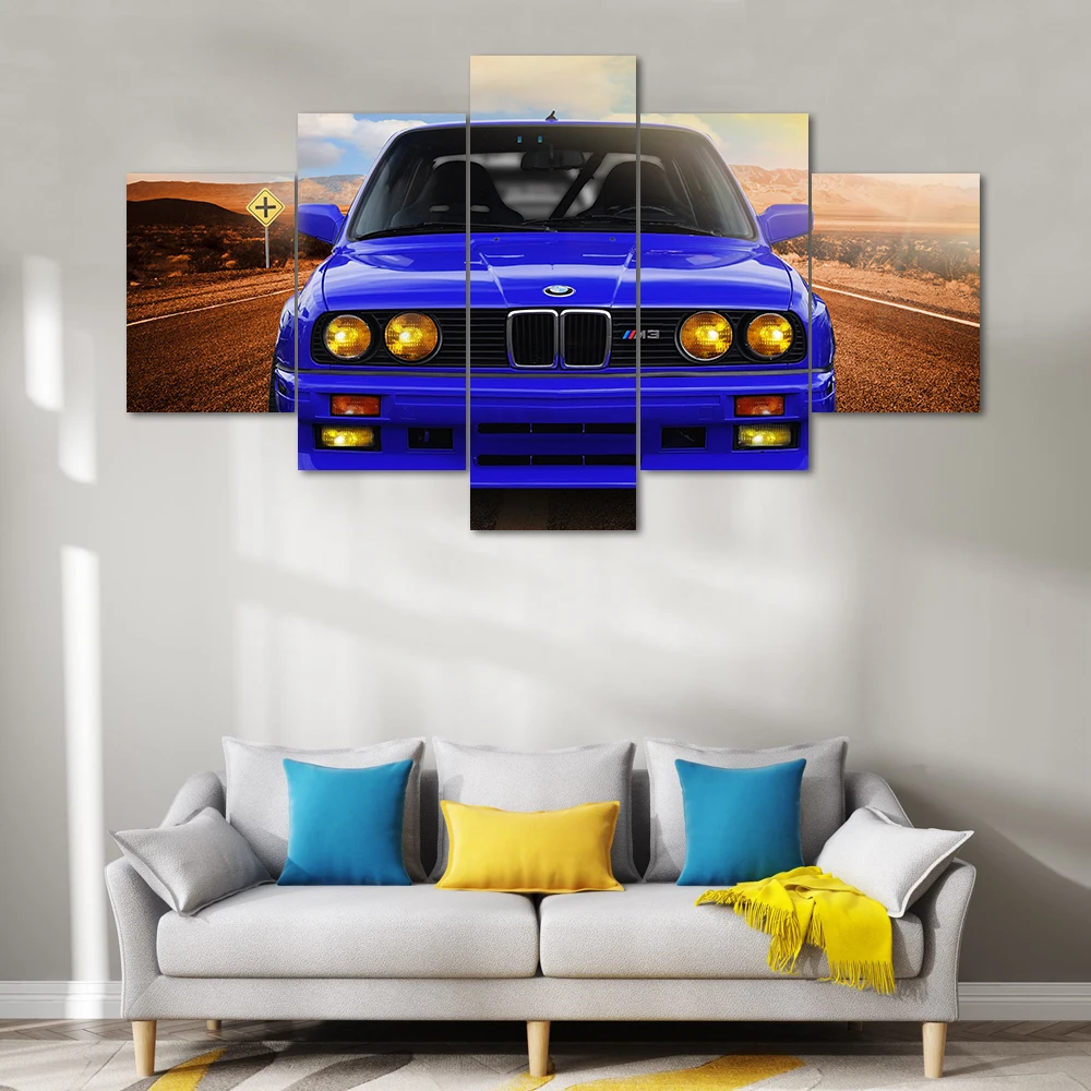 CAPICS 5 4 3 1 панель холст в рамке синий классический BMW M3 мощный постер готов повесить