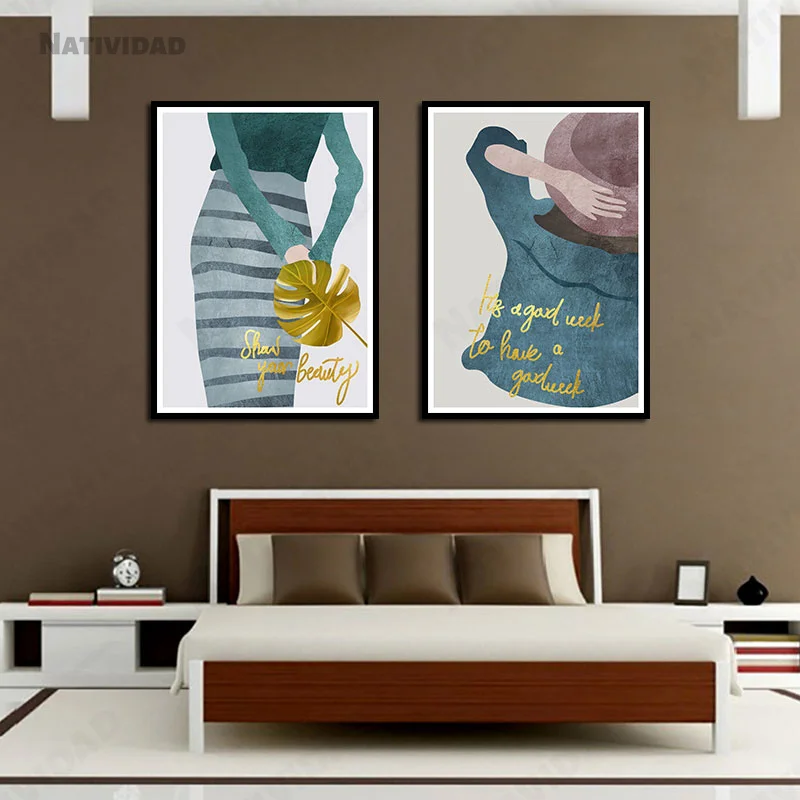 

Nordic Home Decoration Girl Figure Viewed From Behind Canvas Painting Wall Art Canvas Modern Style Poster Position Painting