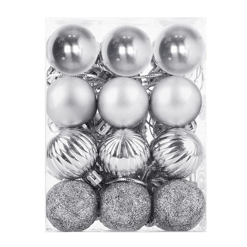 silver 24 шт./компл. елочный шар украшения вечерние подвесное украшение Безделушка на день рождения с камнями в форме капли рождественские украшения для дома подарок на Рождество - Цвет: silver