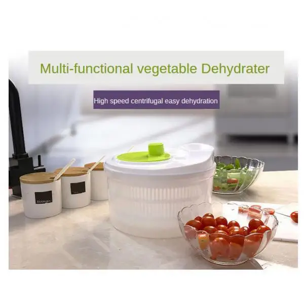 Salad  Quick Dry Anti-Wobble Tech Multi-Use Keeper Crisper Shaker, Easy One-Hand Pump Operation, Compact Storage