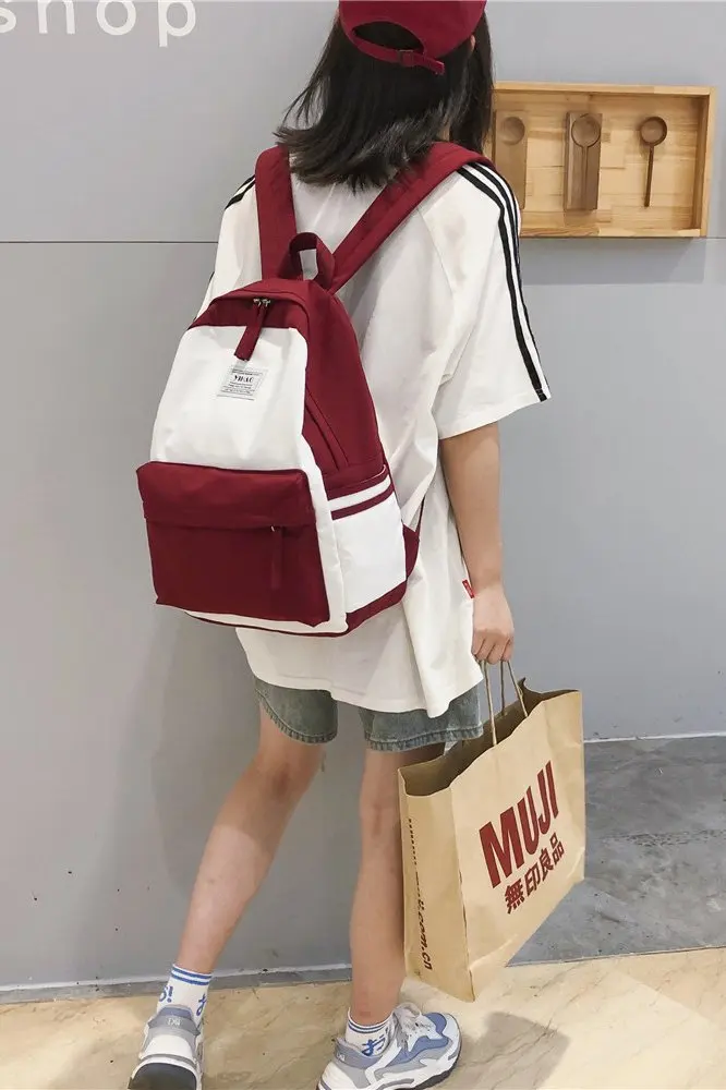 Винтажная школьная сумка для девочек в Корейском стиле, Harajuku Ulzzang, рюкзак для старшей школы, студенческий рюкзак, простая серия MORI Ba