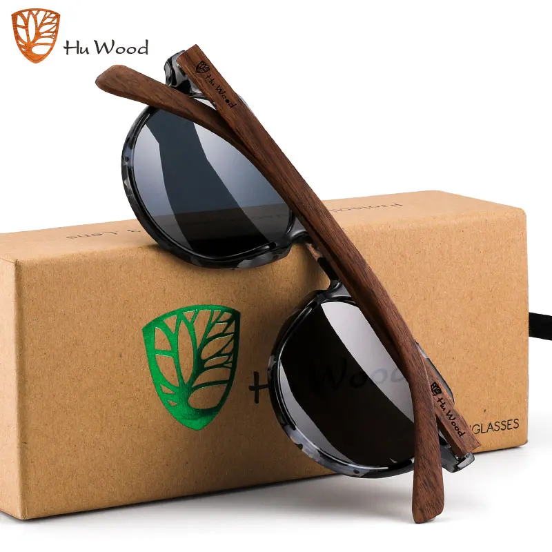 HU WOOD Wooden Sunglasses Men Polarized  Brand Vintage Glasses Women UV400 Protection Fashion Gafas De Sol GR8048_voghion.com