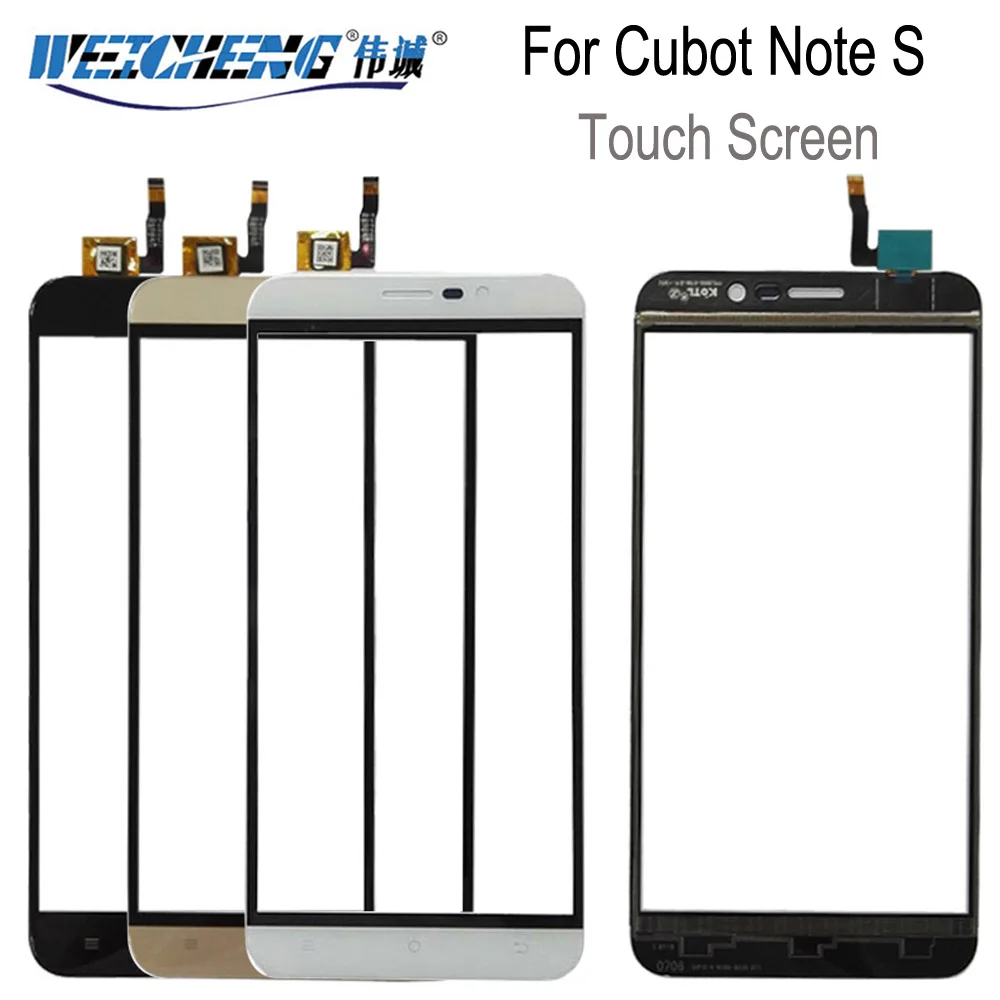 

WEICHENG For Cubot Note S Touch Screen outer Glass Panel Lens Touch Screen Digitizer for Note S touch Black/Gold +free tools