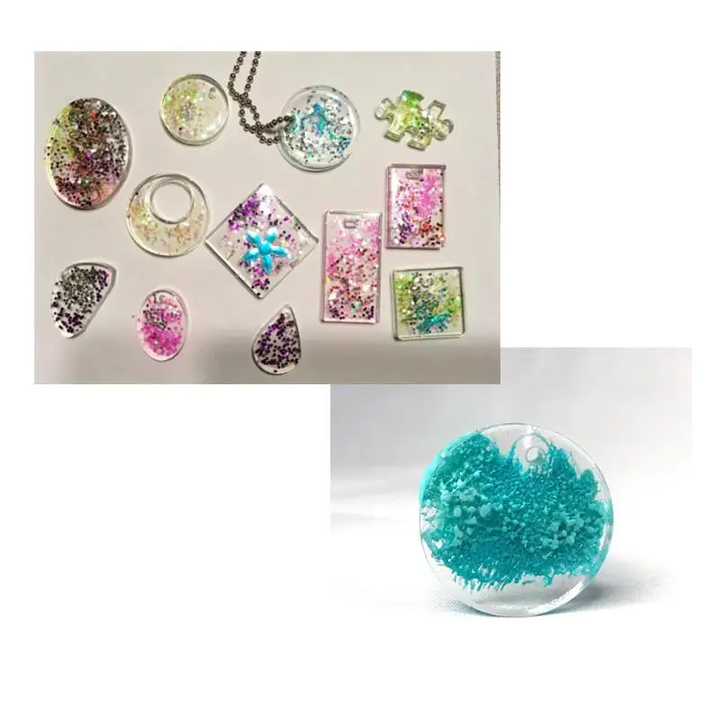 Silicone Resin Combination Molds Earrings Pendant Crafts Cabochon Geometric Round Heart UV Epoxy Resin Jewelry Making Tools Set