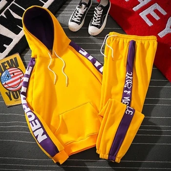 

Green Hip Hop Tracksuit Hooded Suit Streetwear Tracksuit 2 Piece Sweatsuit for Men Jogging Homme Hoodie Casual Mens Outfits M5S9