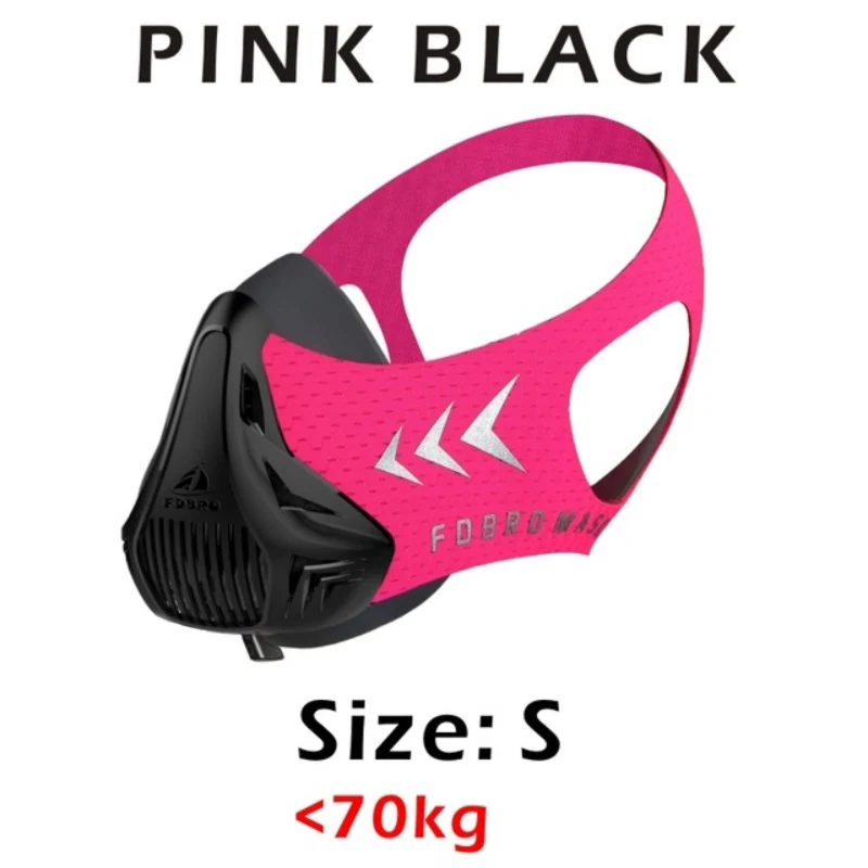 Pink Black S FDBRO, Спортивная маска, 3,0, для тренировок, фитнеса, тренировок, маска для бега, велоспорта, бега, кардио, подъемного зала, дышащие маски - Цвет: Pink Black S