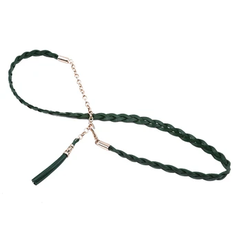 

2 Colors Geniue Leather Long Cute Belt Cowhide Chain Women Decoration Waistband Rope Belt Tassel Straps Ceinture waistband