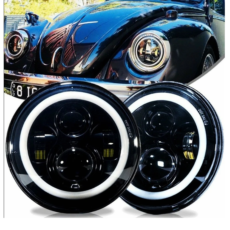 DOT 7-дюймовые круглые светодиодный ные фары для VW Beetle Classic Land Rover Toyota Jeep | Автомобили