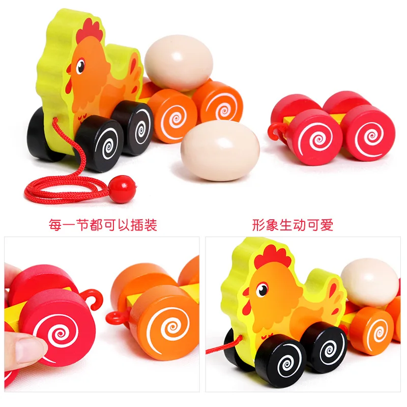 

Wood CHILDREN'S Toy Cartoon Animal Tractor Kindergarten Early Childhood Toy Interactive Game Customizable