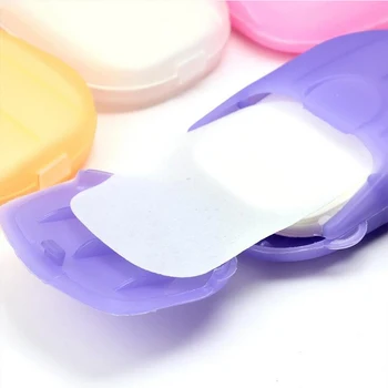 

40PCS/2Box Portable Soap Paper Washing Hand Bath Clean Travel Outdoor Disposable Box Soap Portable Mini Paper Soap Random Color