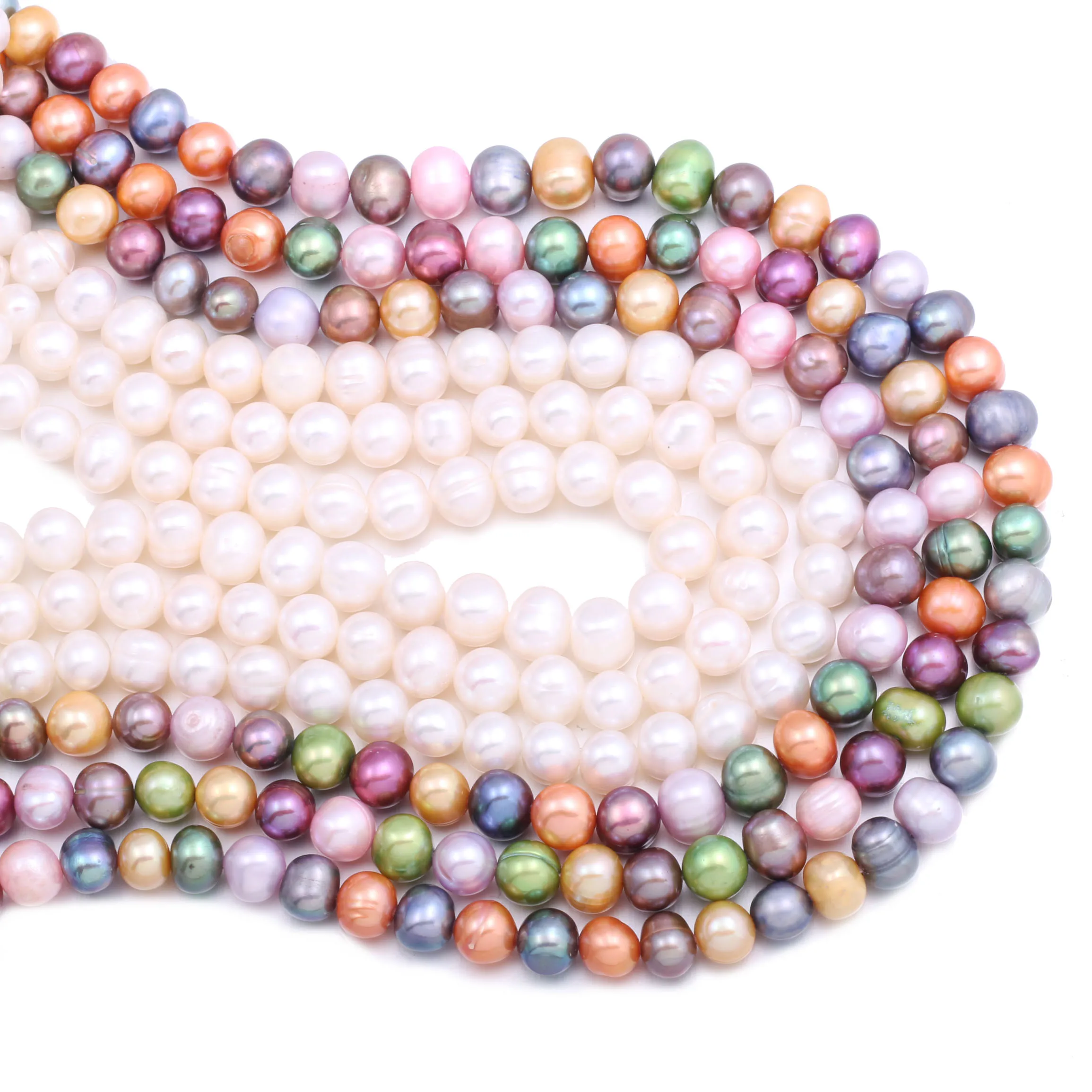 

High Quality Natural Freshwater Pearl 36cm Round shape Punch Loose Beads for Jewelry Making DIY Necklace Bracelet Accessories