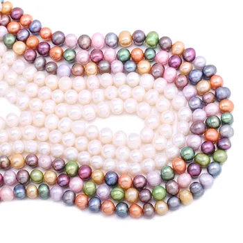 

High Quality Natural Freshwater Pearl 36cm Round shape Punch Loose Beads for Jewelry Making DIY Necklace Bracelet Accessories