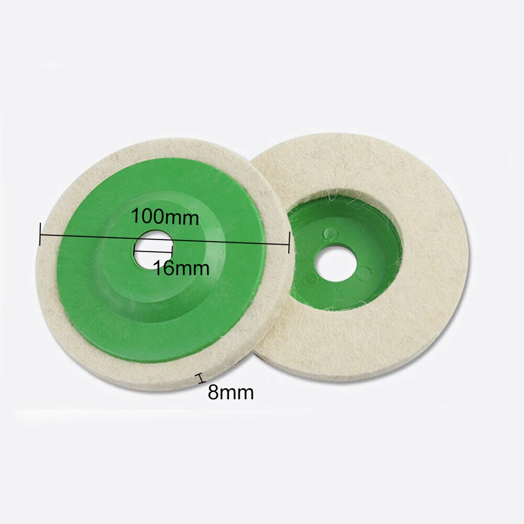 10pcs/set Round Durable Wool Buffing Pad 100mm Polishing Poly Strip Disc Paint Wheel Felt Buffer Disc Grinding Tool