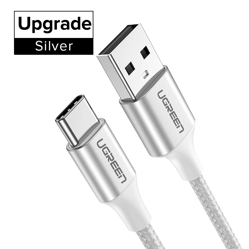 Ugreen usb type C кабель USB C кабель передачи данных для быстрой зарядки для samsung Galaxy S9 S8 Plus мобильный телефон зарядное устройство кабель для Xiaomi Mi 8 - Цвет: Upgrade Silver