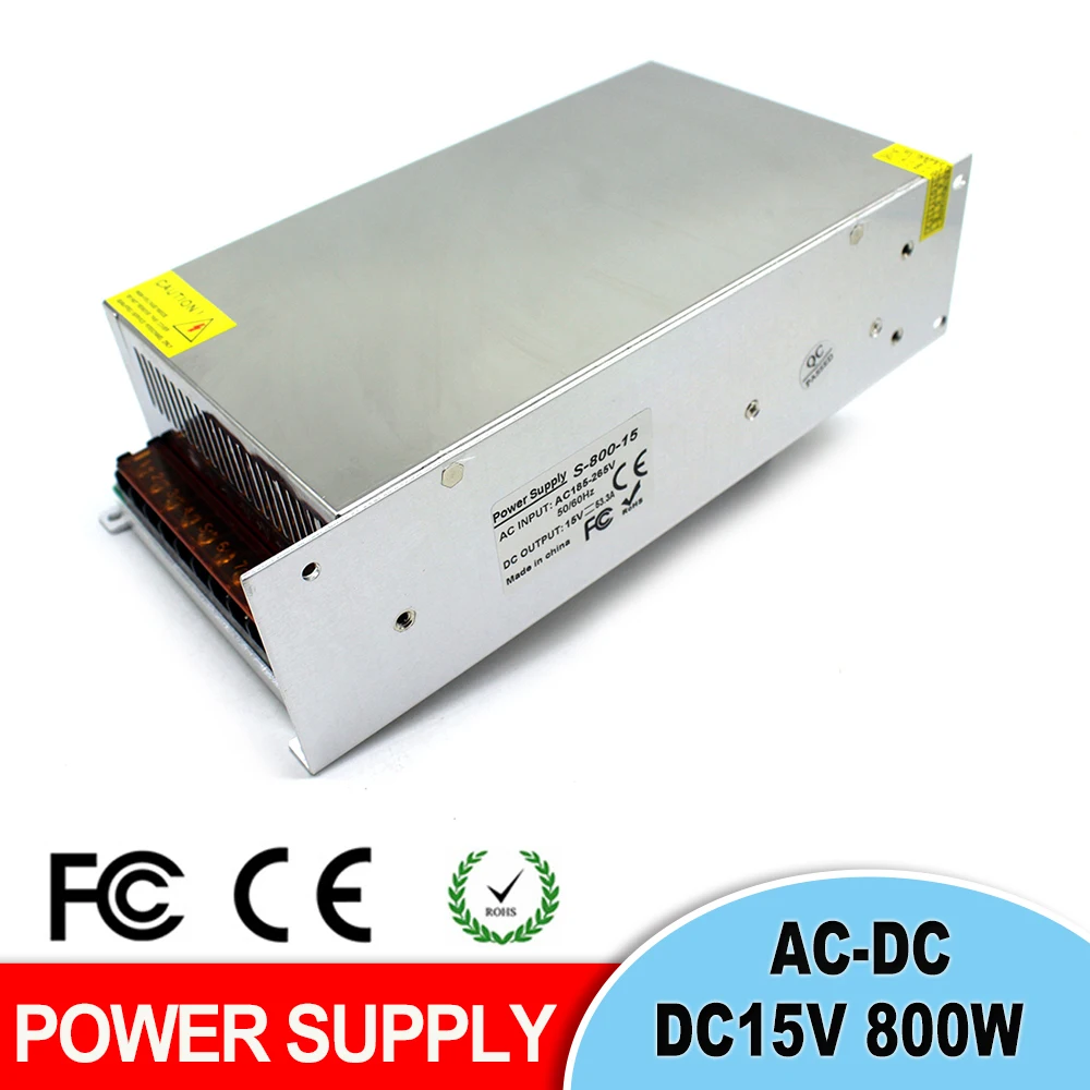 Импульсный источник питания 15V 53.3A 800W Регулируемый для ретранслятора
