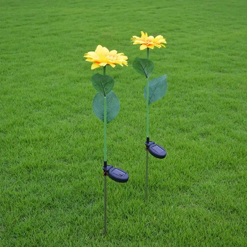Solar Power LED Simulation Sunflower Light Excellent ABS Jumbo and Stainless Steel Waterproof Garden Lawn Landscape Lamp