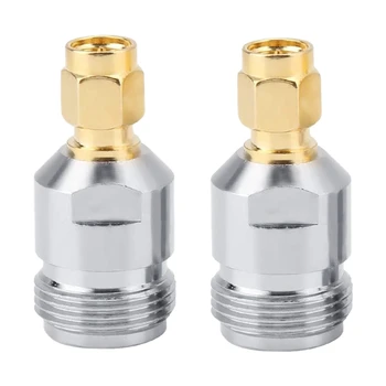 

N Female to SMA Male RF Connector, Coaxial Adapter Test Converter 0-6Ghz Frequency 50Ω Impedance 2 Pcs