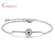 Простой Сладкий 925 пробы серебряный браслет рулетка для женщин и девушек кубический циркон Шарм банбл браслет Желейный орнамент