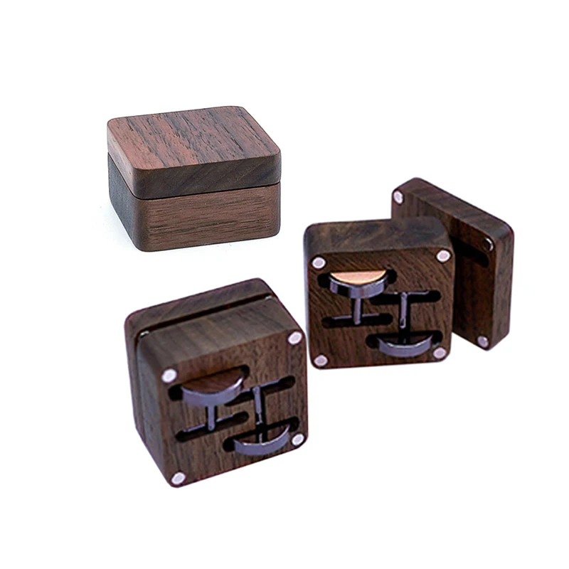 Wedding Groom Anchor Wooden Cufflinks Box Gift Box Jewelry Cufflink Shirt Cufflinks For Mens Casual Craft Storage Display Case