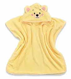 YELLOW BEAR Милый детский банный халат с капюшоном в форме животного, банное полотенце, детское Флисовое одеяло для новорожденных - Цвет: YELLOW BEAR