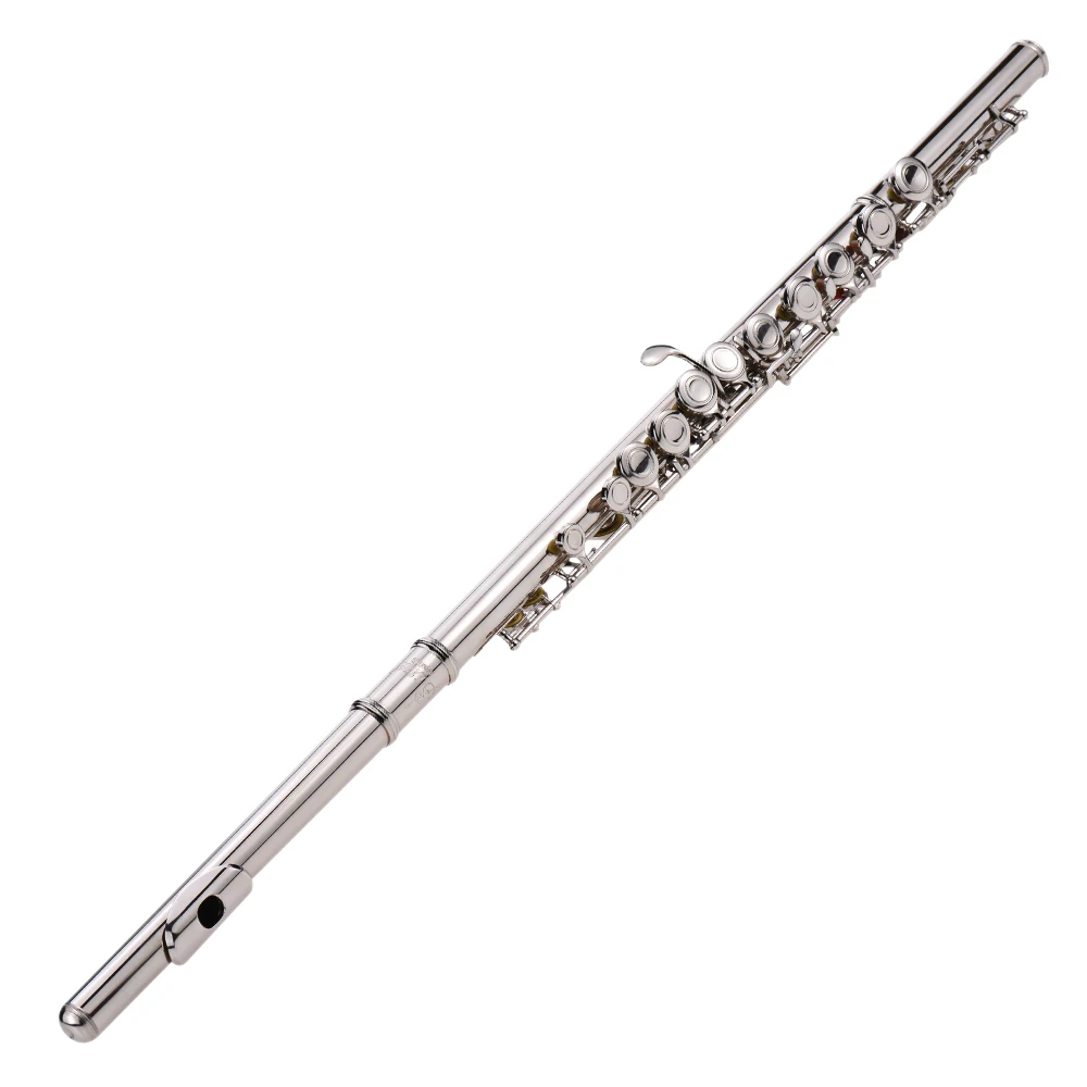 Западный концертный флейта Посеребренная 16 отверстий C Ключ Мельхиор музыкальный инструмент с чистящей тканью палочка перчатки отвертка