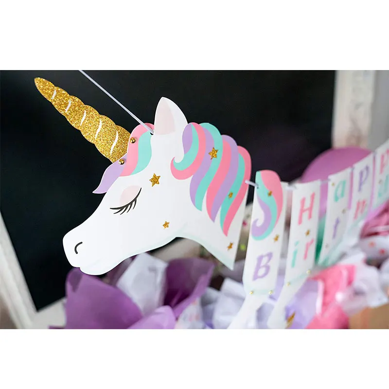 Новинка; новые модные женские туфли, с надписью «Unicorns знамя флаги гирлянда Свадебная вечеринка счастливых праздников сувениры вечерние SuppliesDecor для вечерние лет