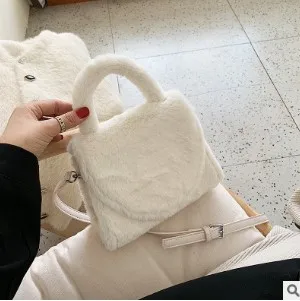 Небесно-голубой Женская сумка через плечо, клатчи из искусственного меха, Женский кошелек с верхней ручкой, женские сумки, дизайнерские сумки, женские сумки через плечо - Цвет: Небесно-голубой