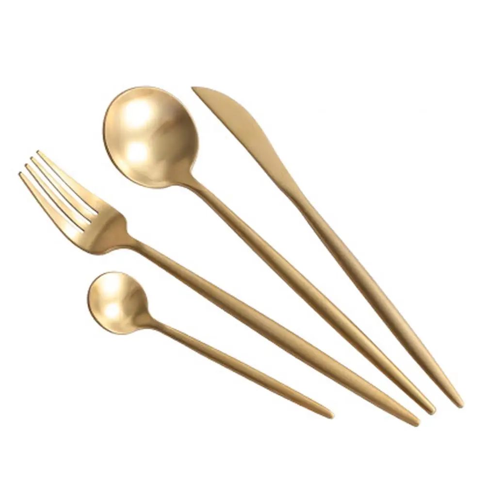 Практичная столовая посуда Золотая коллекция вилки ложки столовые приборы из