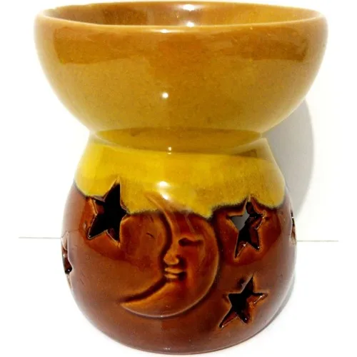 Mixperi Ceramic Evil Eye Tale Moon Dedeli Brown E Ocra Incensiere
