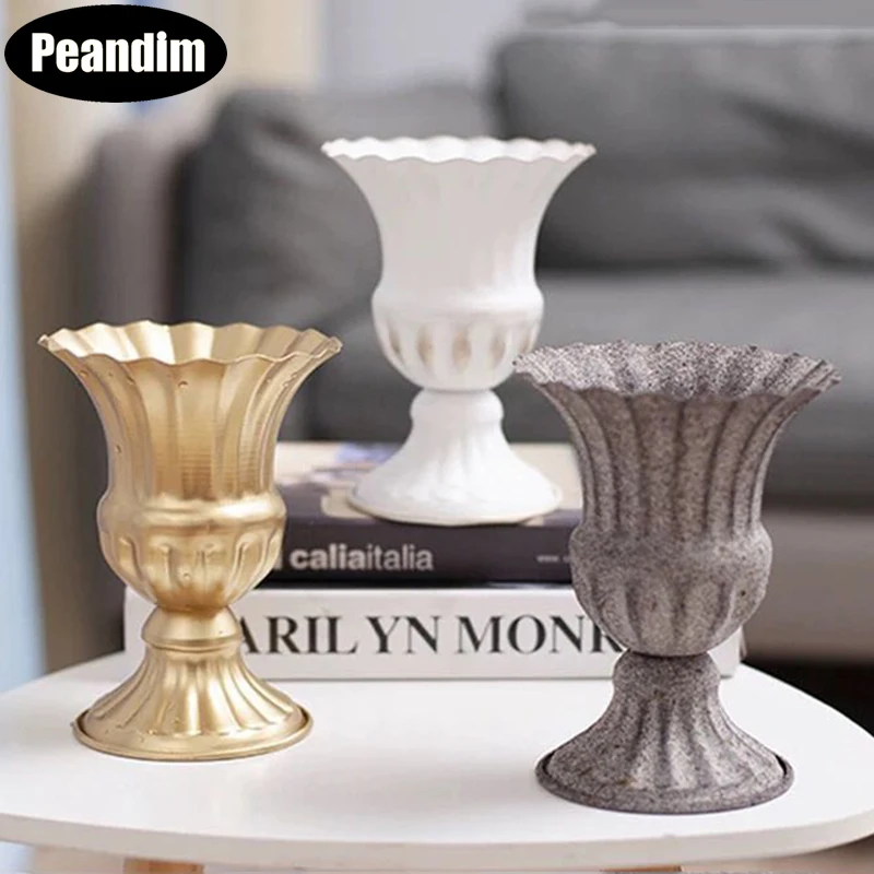 

PEANDIM European Vintage Flower Vase Dry Flowerpot Wedding Tabletop Vase Flower Holder Hotel Home Flowers Furniture Decoration