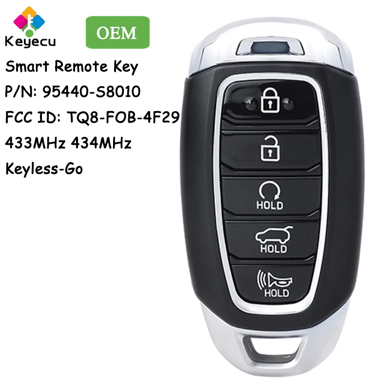 KEYECU OEM безключевая умная фотосессия 5 кнопок 433 МГц для Hyundai Palisade 2019 2020 95440-S8010 |