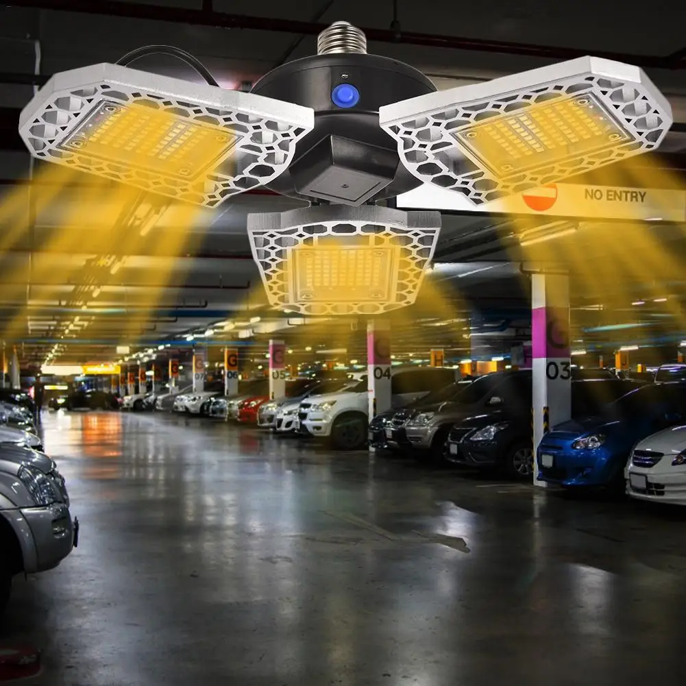LED Garage Lights 100W 10000LM IP65 Deformable Dusk To Down Ceiling Light Super Bright For Shop Garage Workshop Barn Warehouse LED Garage Lights 100W 10000LM IP65 Deformable Dusk To Down Ceiling Light Super Bright For Shop Garage Workshop Barn Warehouse