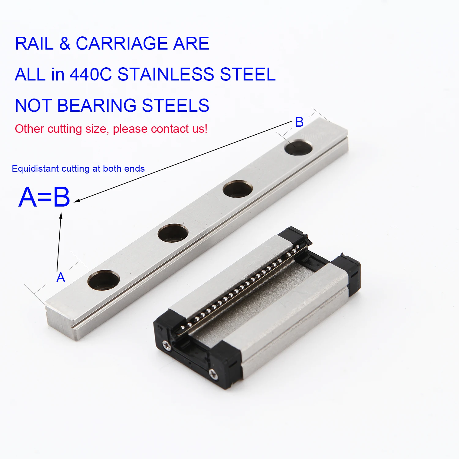 Linear Guide MGN9H MGN9C Rail Kit 440C Stainless Steel 1pc Rail+1pc Carriage Set for Voron 3D Printer Miniature Slide CNC Router