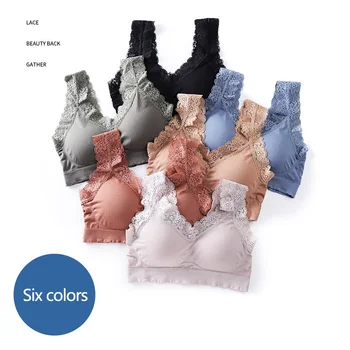 

Push Up Top Seamless Underwear Top Comisole Breathable Topic Sexy Lace Strap Black Summer Top Women Short Top 2020