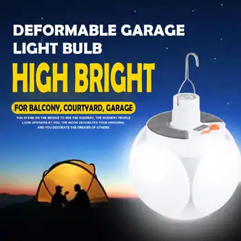 

Solar Power/Rechargeable Folding Football Bulb LED Garage Light Deformable Lamp Ceiling Light for Basement Professional Lighting