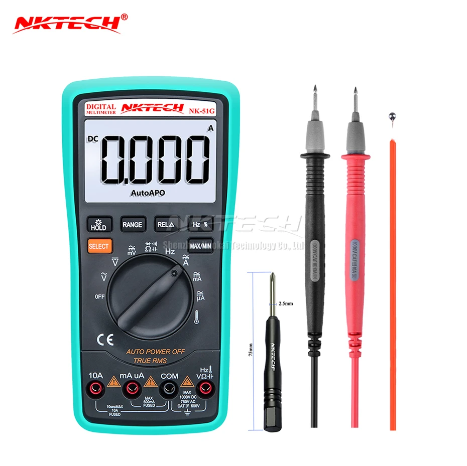 NKTECH Цифровой мультиметр NK 51G истинная RMS температура частота сопротивление
