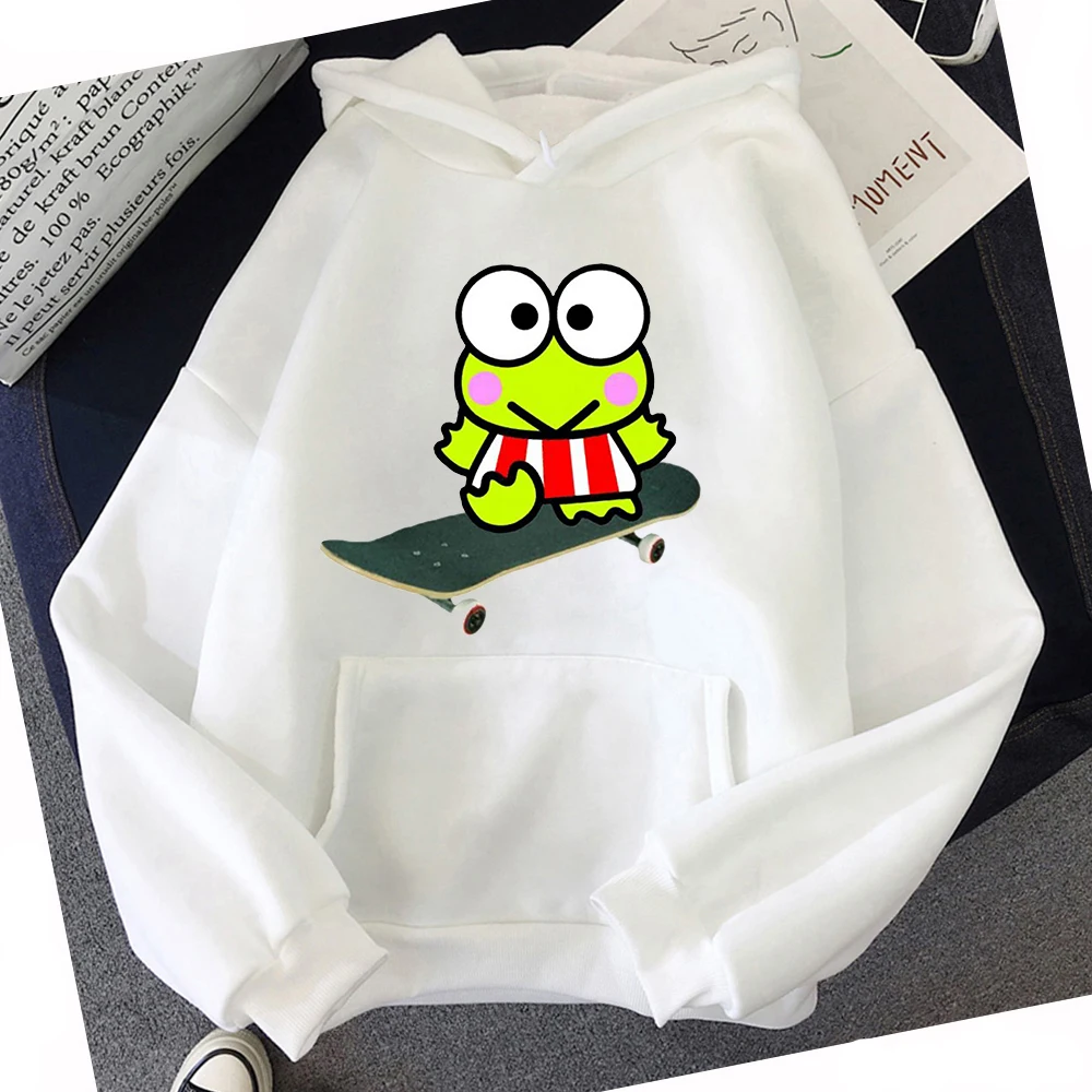 Autumn/winter Skateboard Frog Cartoon graphics printed women's hoodie men's/women's street loose casual couple sweatshirts Tops