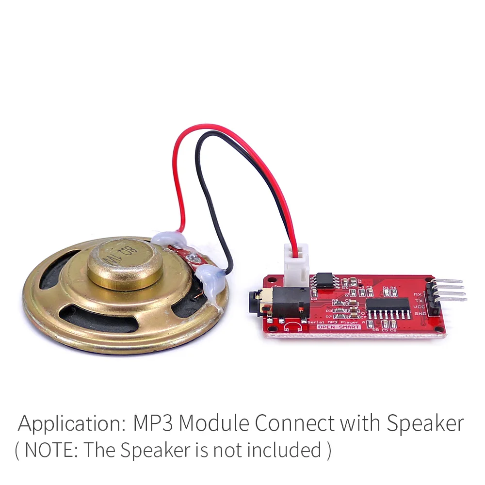 Audio Player Module UART Serial MP3 Music Player Module Onboard 3W Monaural Amplifier Speaker Socket Easy to Play MP3 WAV Audio Music for Arduino
