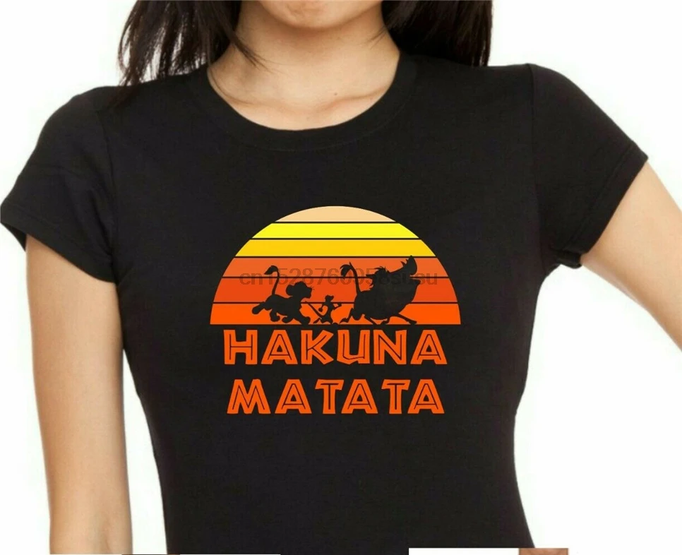 Женская Мужская и детская футболка с изображением короля льва акуны Матата Симбы