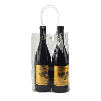 

Collapsible Clear Ice Wine Bag Portable Cooler Bag Outdoor Party Cold Beer Pouch Portable wine champagne chiller