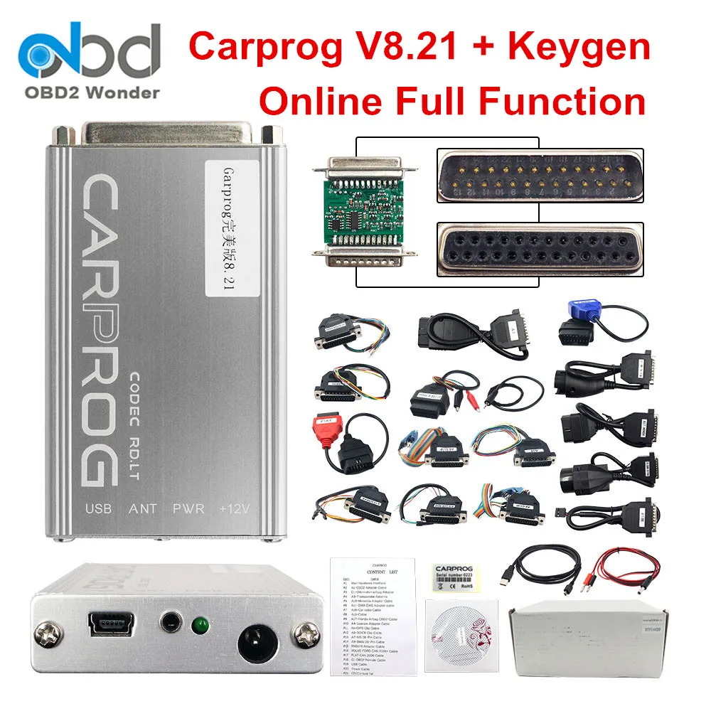 US $31.35 New Carprog V821 Online Version Auto Repair Tool Full Set Car Prog Firmware 821 Ecu Chip Tuning Tool Better Than Carprog 1093