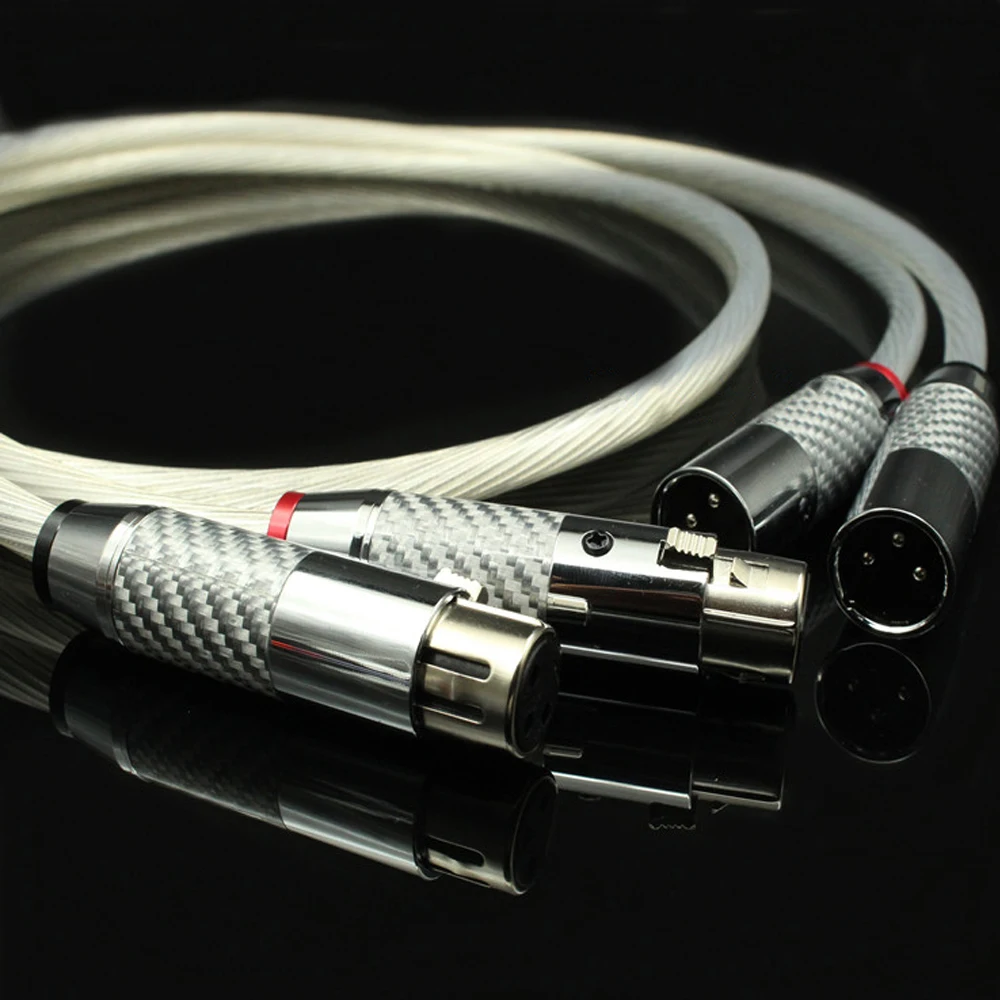 Аудиокабель 5NOCC серебристый + белый из углеродного волокна 2 XLR в для домашнего