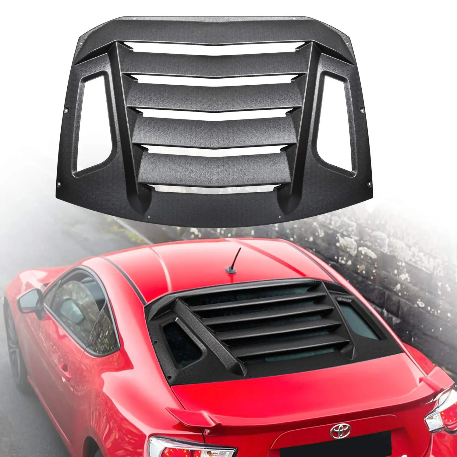 

Fits for Toyota 86 Scion FR-S Subaru BRZ Rear Window Louver Rain Sun Guard Wind Deflector Rear Window Louvers 2013-2019