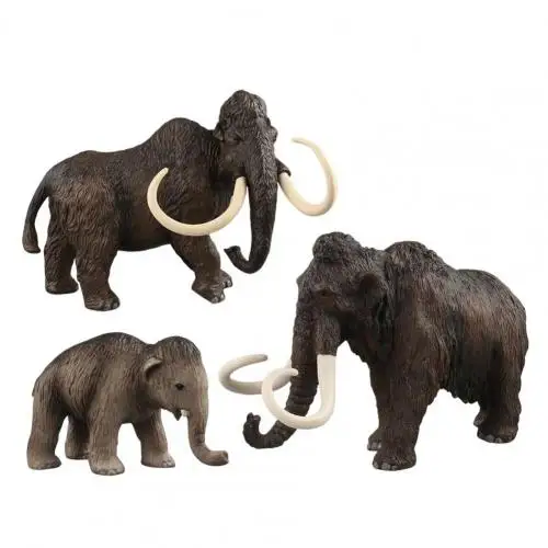 3Pcs Durable Decoration Craft Animal Mammoth Figurine Detailed Texture Anti-scratch Realistic Mammoth Doll Toy Kit brinquedo wwe toys Action & Toy Figures