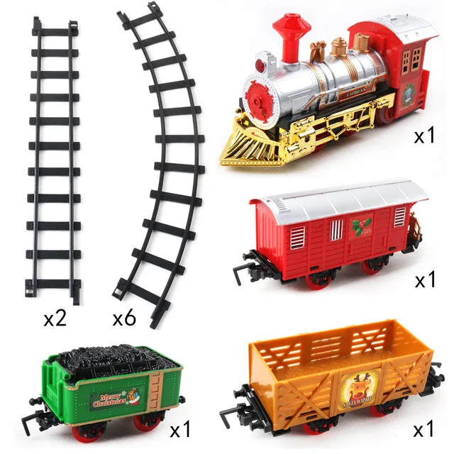Christmas Electric Rail Car Train Music Rail Train Toy Railway Tracks Car Simulation Music Light Xmas New Year Gifts 4