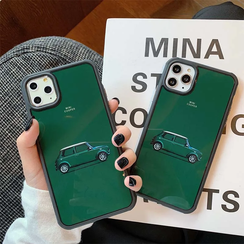 Модный чехол для телефона Mini Cooper s для iPhone 11 pro Max XS Max XR X 8 7 Plus 6 6S Чехол анти kinock Ретро изумрудная задняя крышка|Специальные чехлы|   | АлиЭкспресс