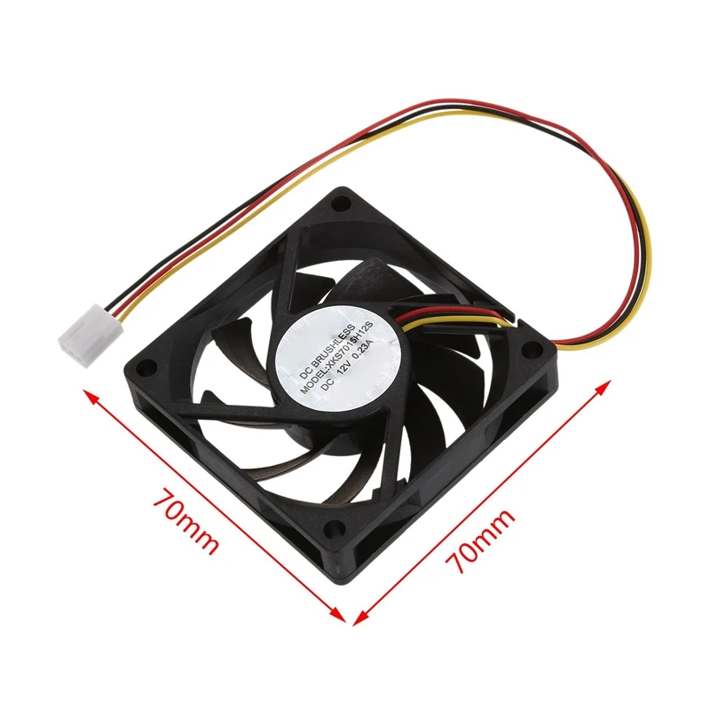 

Internal 12V 3 Pin CPU Fan Cooler Fan for PC 70x70x15mm