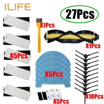 

1*Main Brush+5*Filter+5*Sponge+10*Side Brush+5*Mop Cloth+5*Velcro for ILIFE A4 Robot Vacuum Cleaner Parts chuwi ilife a4 T4