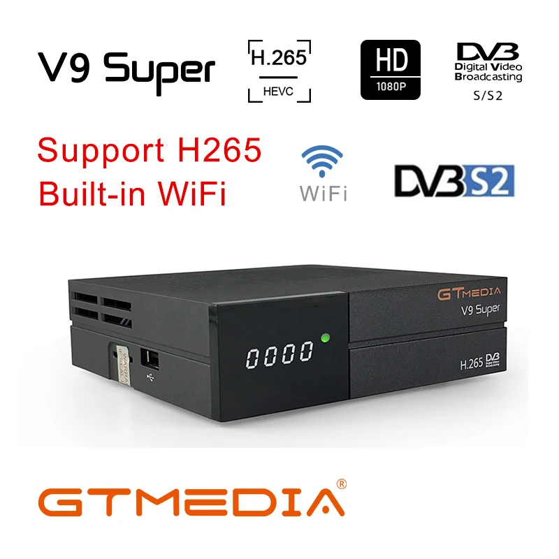 GTmedia V9 Super DVB-S/S2 H.265 HEVC AVS + цифровой спутниковый ТВ-приемник DRE &amp Biss key обновленный V8
